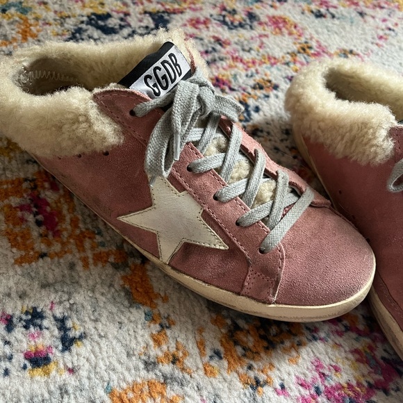Golden Goose Sherpa Slide On Pink Sneakers - Picture 3 of 8